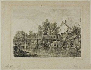 De kleine brug over de Isar, Parijs door Johann Georg von Dillis