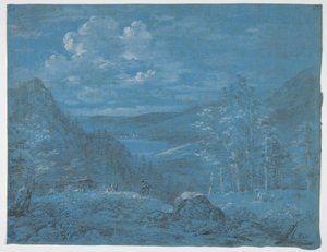 Uitzicht op de Ankl-Alpe en de Schliersee door Johann Georg von Dillis