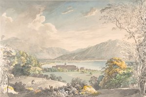 Uitzicht op het klooster in Tegernsee vanuit het noordoosten, eind 18e-midden 19e eeuw