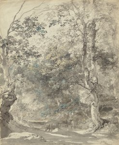 Boslandschap met koeien door Johann Georg von Dillis