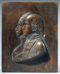 Friedrich Wilhelm III. als kroonprins met echtgenote Luise van Mecklenburg-Strelitz door Johann Gottfried Schadow