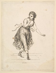 Vrouw Alleen, uit de serie Het Dansende Paar Vigano door Johann Gottfried Schadow