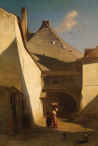 Hongaarse boerderij door Johann Gualbert Raffalt