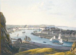 Uitzicht op Dieppe, begin 19e eeuw