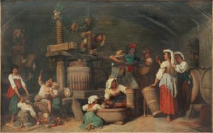 Romeinse wijnpers door Johann Heinrich Hasselhorst