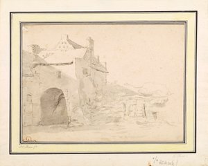 Architectonische studie door Johann Heinrich Roos