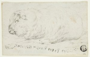 Liggend schaap door Johann Heinrich Roos