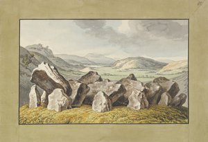 Een Prehistorische Stenen Cirkel op een Heuvel, een Uitgestrekt Landschap Daarachter, midden 18e-vroege 19e eeuw door Johann Heinrich Wilhelm Tischbein