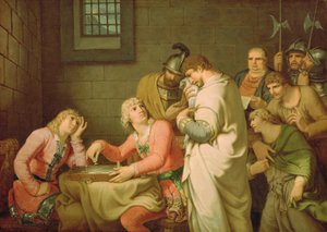 Conradin van Zwaben en Friedrich van Baden wachten op hun vonnis