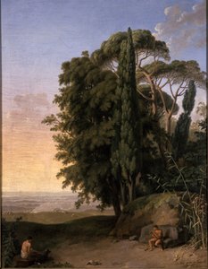 Landschap bij Frascati, 1783 door Johann Heinrich Wilhelm Tischbein