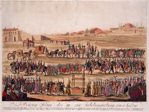De intocht van Sultan Selim III bij het omgorden van de sabel op 13 april 1789 door Johann Hieronymus Loeschenkohl