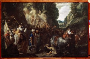 De prediking van Johannes de Doper door Johann Hulsman