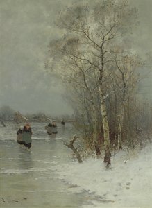 Meisjes Wandelen op een Bevroren Rivier
