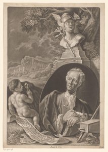 Portret van Joachim Franz Beich op 80-jarige leeftijd door Johann Jacob Haid
