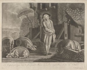 De verloren zoon in de grootste ellende door Johann Jacobus Haid