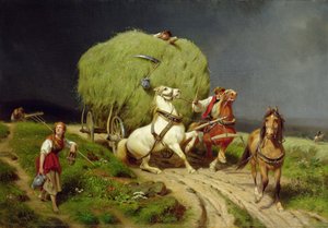 De Hooiwagen door Johann Jakob Eduard Handwerk
