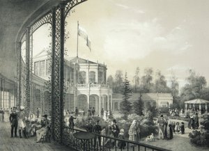 Het treinstation in Pavlovsk, 1840-1850 door Johann Jakob Meier