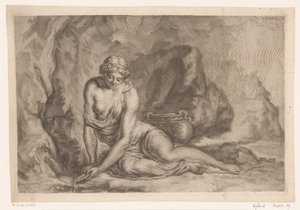 Venus water scheppend met een schelp
