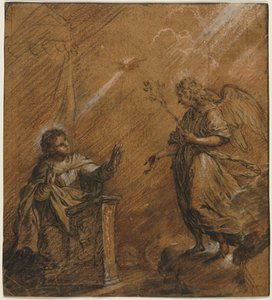 De annunciatie door Johann Jakob von Sandrart