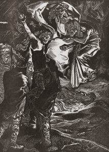 Macbeth en Banquo ontmoeten de drie heksen, 20e eeuw door Johann Joseph Aarts