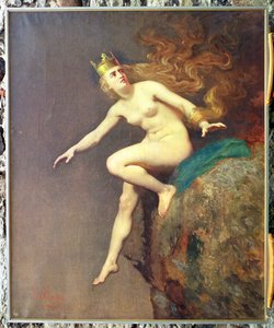 Lorelei, een studie voor het schilderij De Vervloeking van Lorelei door de Monniken, 1887 door Johann Koler