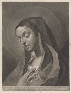 Manna maria est quia est subtilis et splendida suavis et virgo, quae veluti coelitus veniens, cunctis ecclesiaru populis cibum dulciorem melle defluxis door Johann Lorenz Haid
