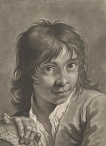 Portret van een jongen met een mand door Johann Lorenz Haid