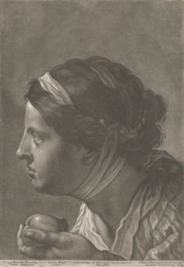 Portret van een vrouw met fruit