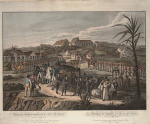 Begrafenisstoet van Napoleon Bonaparte op Sint-Helena, 1821 door Johann Lorenz Rugendas the Younger