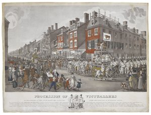 Processie van de voedselleveranciers van Philadelphia, op 15 maart 1821, ca. 1821-1822 door Johann Ludwig  Krimmel
