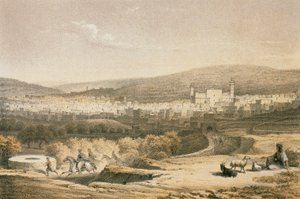 Gezicht op Bethlehem. Ets door Bernatz et alii - Steinkopk J.F. Editore door Johann Martin Bernatz