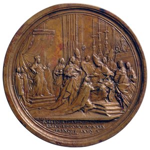 De kroning van Jozef II als Rooms-Duitse koning in Frankfurt am Main in 1764