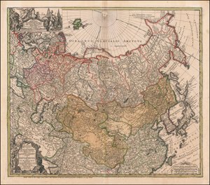 1739 kaart van Rusland en Tartarije door Johann Matthias Hase