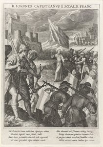 Sint Jan van Capistrano leidt de christelijke troepen in het beleg van Belgrado, 1615 door Johann Matthias Kager