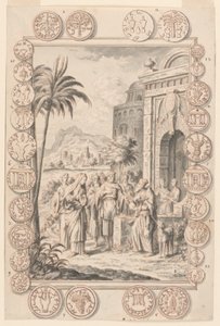 Studie voor Abimelech berispt Sarah, plaat 81, Physica Sacra