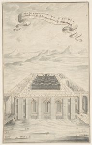 Studie voor de Tempel in Jeruzalem, Plaat 424, Physica Sacra door Johann Melchior Füssli