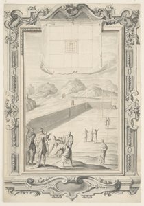 Studie voor het eerste plan van de tempel van Salomo, plaat 420, Physica Sacra