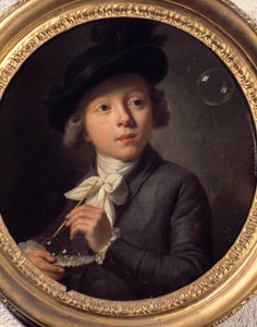 Zeepbellen of een portret van J. A. Laurens. Schilderij door Melchior Wyrsch (1732-1798). 1784. Museum voor Schone Kunsten in Besançon door Johann Melchior Joseph Wyrsch or Wursch