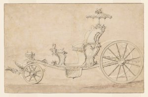 Ontwerp voor een cabriolet door Johann Michael Hoppenhaupt II
