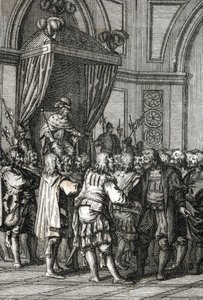 Voorstelling van Willem I (of Willem II, Graaf van Holland) (1227-1256) in 1255 (Graaf Willem II van Holland verleent privileges) Gravure door Johann Michael Mettenleiter (1765-1853) 1800 Privécollectie door Johann Michael Mettenleiter
