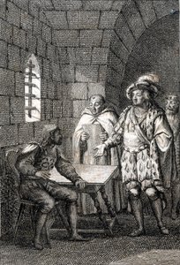 Verdrag van Trausnitz: Romeinse keizer Lodewijk IV van het Heilige Rijk verzoend met Frederik de Schone (1286-1330) in 1325 om een overeenkomst te sluiten 13/03/1325 door Johann Michael Mettenleiter
