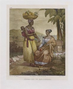Zwarte vrouwen uit Rio de Janeiro. Uit Malerische Reise in Brasilien, 1835 door Johann Moritz Rugendas