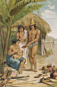 Indiaans huishouden in Oost-Brazilië, uit 