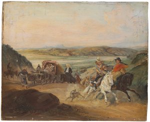 De weg van Santiago naar Valparaiso door Johann Moritz Rugendas