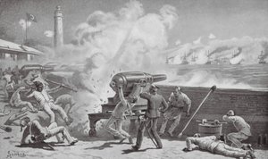 Het bombardement van Alexandrië door Johann Nepomuk (after) Schonberg