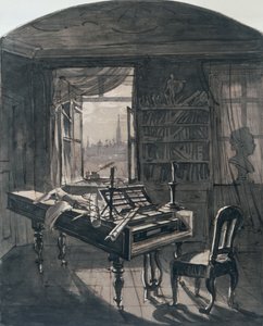 Beethovens kamer ten tijde van zijn dood, 1827