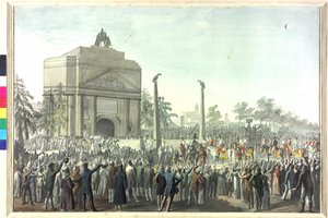 Ceremoniële intocht van keizer Franz I in Wenen door Johann Nepomuk Hoechle