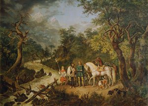 Rudolf van Habsburg en de priester door Johann Nepomuk Höchle