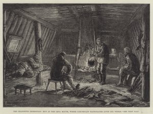 De Jeannette Expeditie, Hut bij de Lena Monding, waar Luitenant Danenhauer Zes Weken Leefde door Johann Nepomuk Schonberg