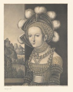 Portret van een onbekende jonge vrouw door Johann Nepomuk Strixner